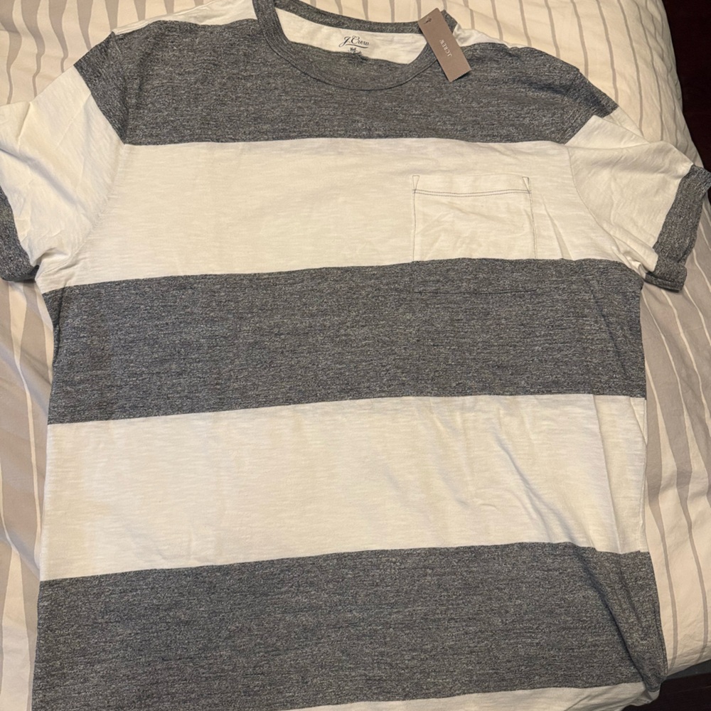 J. Crew Navy and White Striped Tee